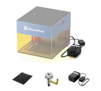 SCULPFUN iCube Air Assist e Nido d'Ape Tavolo da Lavoro, Pompa ad Aria per Macchina per Incisione Laser 3W/Pro 5W/Pro Max 10W - Accessori