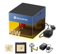 SCULPFUN iCube Pro Macchina per incisione laser da 5W con piastra a nido d'ape filtro fumo velocità di incisione 10.000 mm/min, protezione per gli occhi taglierina laser, controllo radio APP