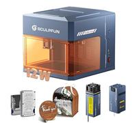 SCULPFUN iCube Ultra Dual Incisore laser da tavolo laser a diodo da 12 W + laser a infrarossi da 1,2 W completamente chiusa, area di lavoro 150 x 135 mm con filtro antifumo