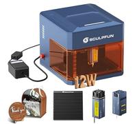 SCULPFUN iCube Ultra Dual-Light 12W Blue Light 1.2W Laser a infrarossi Incisore laser portatile, Incisore laser completamente chiuso con filtro antifumo, pompa dell'aria e ugello a nido d'ape