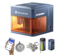 SCULPFUN iCube Ultra Dual Macchina per Incisione Laser, 12 W Diodo + 1,2 W Infrarossi, Incisore Laser Portatile, APP SCULPFUN, Tagliatrice Laser Chiusa con Filtro Fumo, Area di Lavoro 150x150mm