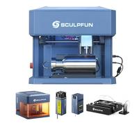 SCULPFUN iCube Ultra Incisore laser doppio modulo con RA Mini rullo rotante, laser a diodo 12 W + laser a infrarossi 1,2 W, macchina per incisione con filtro antifumo, taglierina laser portatile
