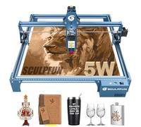 SCULPFUN Macchina per incisione laser S9 5W, 410 x 400 mm potenza laser 0,06 mm, ultra fine, per 10-15 mm in legno Macchina per incisione laser su legno e metallo con potenza di 5,5 W