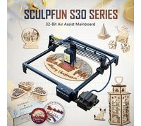 SCULPFUN S30 Pro Max 20W Incisore laser Macchina per incidere automatica assistita ad aria Area di incisione espandibile su entrambe le assi XY