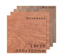 SCULPFUN Set di 12 compensati in legno di tiglio bicolore, 6 pezzi di noce nera, 6 palissandro brasiliano, 30 x 30 cm, legno non trattato, compensato spesso 3 mm, tagliate al laser e incise