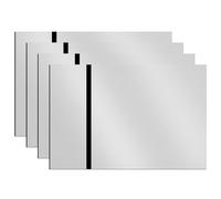sculpfunDIY 4 pezzi specchio argento acrilici segni per incisore laser, 20 x 30 cm, aspetto metallico personalizzati per il negozio di casa, ufficio, specchio argento piatto intagliato nero