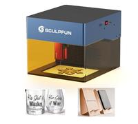 sculpfunDIY iCube 5W Macchina per incisione laser, incisione desktop con taglierina laser, velocità di incisione 10000 mm/min, fuoco laser 0,06 mm, 130x130 mm
