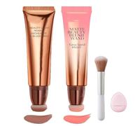 Sculpt Tape & Blush Duo - Blush And Bronzer,2 In 1 Liquid Contour Beauty Wand,Waterproof Liquid Blush Wand For Women,Lightweight Blendable For Shading, Flushed Cheeks (02#+04#, Same size)