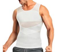Sculptcore - Shaper Vest 2.0,Sculptcore - Men's Body Shaper,Maynox-Men's Body Shaper,Men Compression Shirts (White,L)