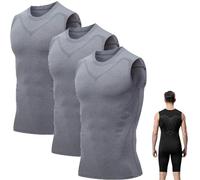 Sculptix Ultimate Compression Tank, Sculptix Undershirt Tank Top Men Breathable, Build a Perfect Body (3-PCS Grey,M)