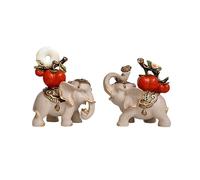 Sculpture Deco Elephant, Elephant Deco Statue, Feng Shui Deco Sculptures, Wealth, Lucky Collector Figure, for Windowsill Bedroom Flat, Upward Directed Trunk,Lucky Elephant