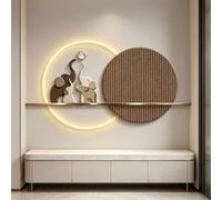 Sculpture Murale 3D LED, Décoration Moderne en Grès pour Salon, 160x80cm | Texture Grès Artisanale, Éclairage LED Ambiant, Art Mural 3D, Décoration Salon Moderne(E MS-LED,70*140cm/27.6*55.1in)