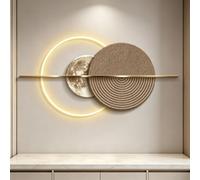 Sculpture Murale 3D LED, Décoration Moderne en Grès pour Salon, 160x80cm | Texture Grès Artisanale, Éclairage LED Ambiant, Art Mural 3D, Décoration Salon Moderne(F RC-LED,50*100cm/19.7*39.4in)