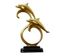 Sculttura Delfin Dolfino Statue Di Delfino, Decorazione Del Delfino, Decorazioni Per Animali Marini Centrotavola, Decorazione E Regalo Per La Casa, Per La Decorazione Del Desktop Soggiorno,D'oro