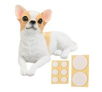 Scultura a forma di chihuahua, decorazione per esterni, resistente al gelo, per un uso duraturo (kaki bianco)