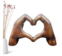 Scultura a forma di cuore, statua di mani d'amore in legno, statua a forma di cuore, decorazione da tavolo, decorazione per matrimoni e casa