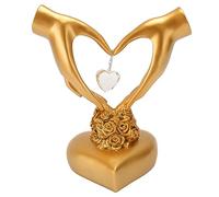 Scultura a mano a forma di cuore, 8,1 x 7,3 x 4,5 pollici Statua in resina con gesto del cuore Decorazione Dito d'amore Decorazione a stanza per soggiorno Camera da letto Scaffale (BS20619)