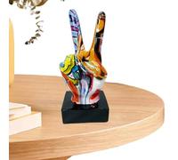 Scultura a mano - Statua astratta in resina, statuetta colorata della pace con pollice in su, decorazione da tavolo con segnale di recitazione | Scultura artistica unica per mensola scrivania Home Off