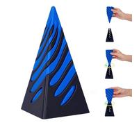 Scultura a piramide impossibile, piramide con passaggio, giocattolo fidget toy stampato in 3D, a forma di cono a spirale, scultura passthrough, decorazione da scrivania, regalo souvenir (blu, L)