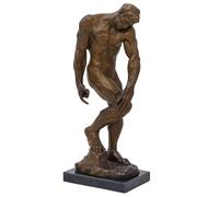 Scultura Adam Rodin copia in bronzo anticato figura statua 55cm