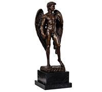 Scultura angelo David in bronzo figura statua stile antico 40cm