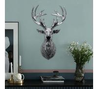 Scultura animale fissata al muro della statua della testa di cervo 3D per il