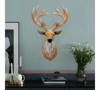 Scultura animale fissata al muro della statua della testa di cervo 3D per il