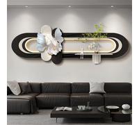 Scultura Artistica Da Parete 3D A Forma Di Farfalla Con Luci, Decorazione Murale A LED Effetto Arenaria, Vaso In Vetro E Piante Verdi Artificiali, Interfaccia USB(C,120 * 40cm)
