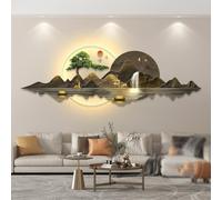 Scultura artistica da parete 3D, moderna pittura tradizionale cinese Feng Shui da appendere con telecomando senza fili per la decorazione di casa e ufficio