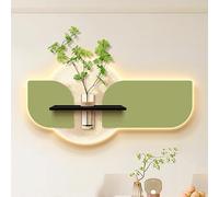 Scultura artistica da parete 3D, pianta verde, decorazione a LED per casa, soggiorno, camera da letto, ufficio, corridoio, ingresso, grande, 60 x 30 cm