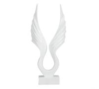 Scultura astratta ad ali, statuetta d’arte in resina, statua decorativa con ali e base robusta, oggetto d’arredo minimalista da scrivania per soggiorno, ufficio, mensola o camino (Ali d'angelo