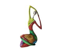 Scultura astratta colorata di donna in resina, statua moderna in posa yoga, statuetta in stile pittura a olio per decorazione domestica, ornamento da tavolo per soggiorno, idea regalo unica