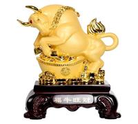 SCULTURA CAGLIETTORE CINESE DECORAZIONI DELLA STATUE DELLO zodiacale, Ornamenti di mucca Statua del toro Resina Big Wall Street Fierce Bull Bull Scultura Studio Studio Decorazione della mascotte, C