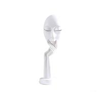 Scultura creativa in resina di una persona pensante, elegante aggiunta alla decorazione della casa o dell'ufficio (bianco)