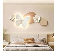Scultura da Parete 3D Decorazione LED, Minimalista Grès Modello Farfalla | Luce calda, alimentazione a spina adatto per Soggiorno e Corridoio(D,31.5*13.4IN)
