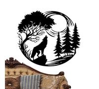 Scultura da parete a forma di lupo nero - animale ulululante artistico in metallo, decorazione artistica, silhouette della fauna selvatica ispirata alla natura per la casa, durevole e tagliata al