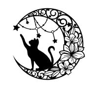 Scultura da parete in metallo Black Cat Wall Decor per corridoio giardino