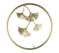 Scultura da parete in metallo contemporaneo con foglia di ginkgo design elegante