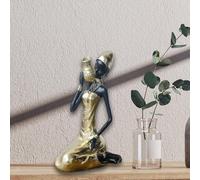 Scultura da tavolo con figurine di donne nere, artigianale fatta a mano per