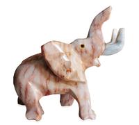 Scultura da Tavolo Elefante Marmo Rosa Italian Marble Elephant Sculpture h.23cm