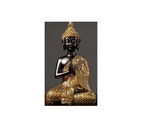Scultura da Tavolo in Resina Statua di Buddha Tailandese Statua di Buddha Zen Ornamenti per Interni/Esterni Decorazione statuaria di Buddha in Meditazione(C)
