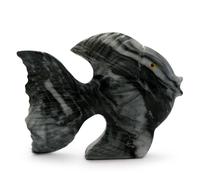 Scultura da Tavolo Pesce Marmo Grigio Marble Fish Table Sculpture Design H.13cm