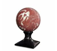 Scultura da Tavolo Sfera Marmo Rosso Francia Base Nera Sphere Marble Red Ø 12CM
