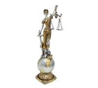 Scultura Dama della legge in resina - con giustizia, Figura decorativa di una donna cieca elegante | Simbolo di equilibrio legale per lo studio legale interno, Statua AR