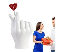 Scultura d'amore moderna - Statua romantica a forma di mano a forma di cuore, statuetta minimalista, accento decorativo emotivo | Simbolo contemporaneo di affetto con design elegante per tavolino da c