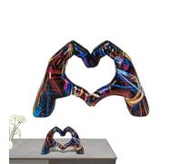 Scultura decorativa a forma di mani di cuori, decorazione per la stanza, statua moderna a forma di cuore, decorazione per soggiorno | Sculture colorate a forma di cuore, gesto d'amore pop