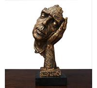 Scultura Decorativa Astratta Moderna La Statua del Silenzio, Resina Il Silenzio è d'oro Statue di Persone s Ufficio Casa Pensatore Decorazione Arte Statue Artigianato Creativo Orna