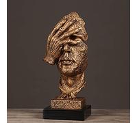 Scultura Decorativa Astratta Moderna La Statua del Silenzio, Resina Il Silenzio è d'oro Statue di Persone s Ufficio Casa Pensatore Decorazione Arte Statue Artigianato Creativo Orna