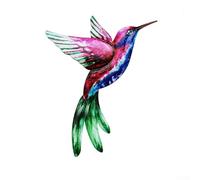 Scultura decorativa da parete a forma di uccellino in metallo, da appendere, progettata per giardino e uso domestico, perfetta per interni ed esterni (rosso)