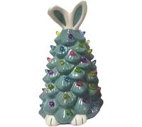 Scultura decorativa in resina con luci LED integrate per Natale, fornendo una calda decorazione natalizia luminosa per spazi interni ed esterni (La lepre blu)